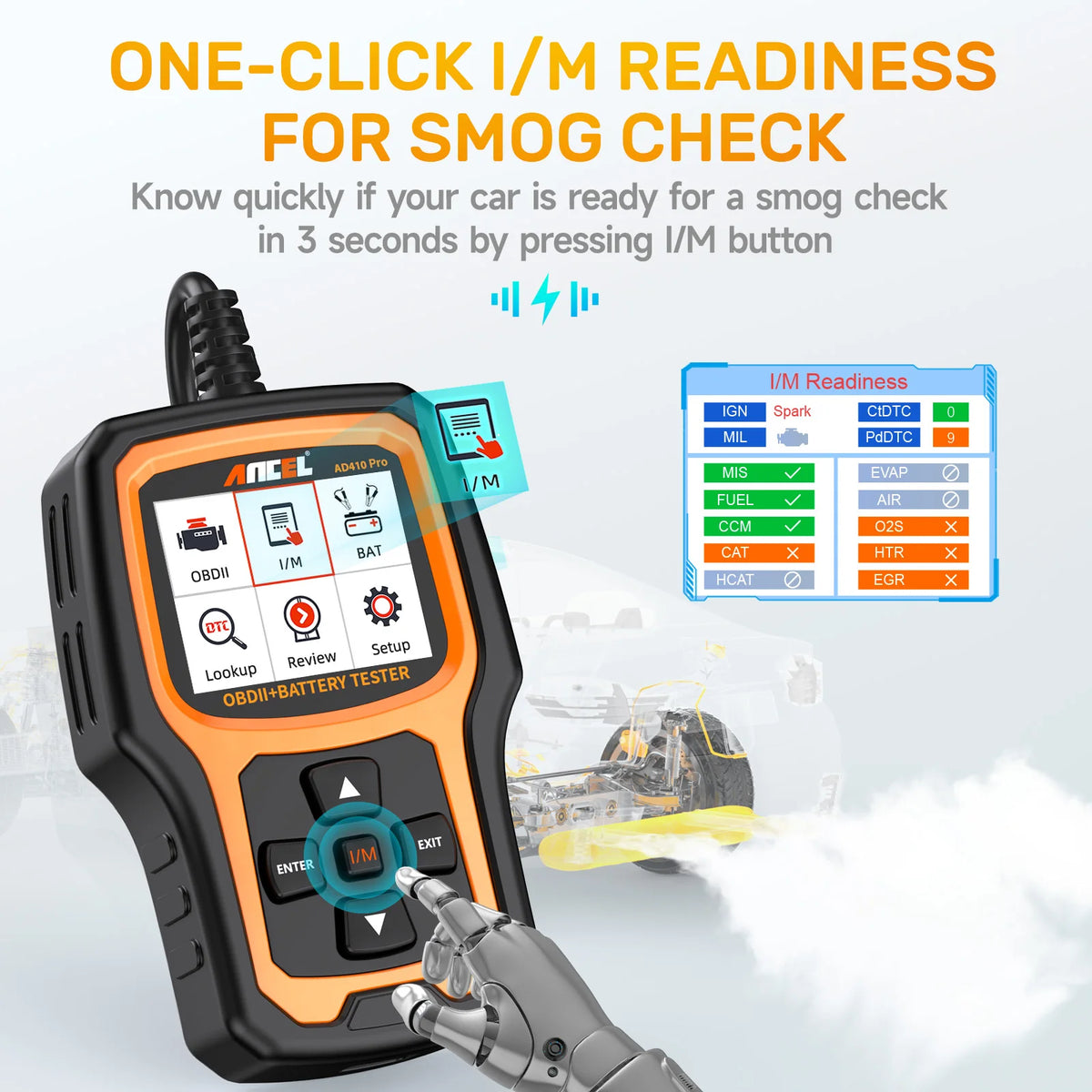   ANCEL AD410 OBD2 Scanner Code Reader - Multi-Language Automotive Diagnostic Tool