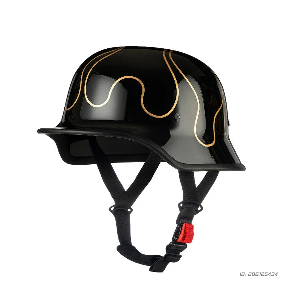 Vintage open face motorcycle helmet with durable ABS PC shell