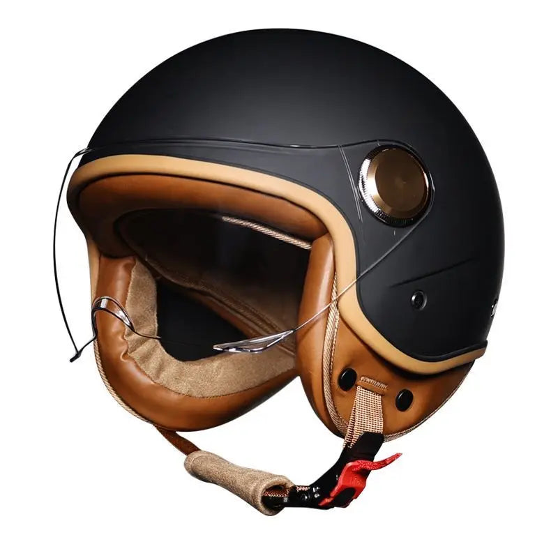 Vintage style open face bike helmet