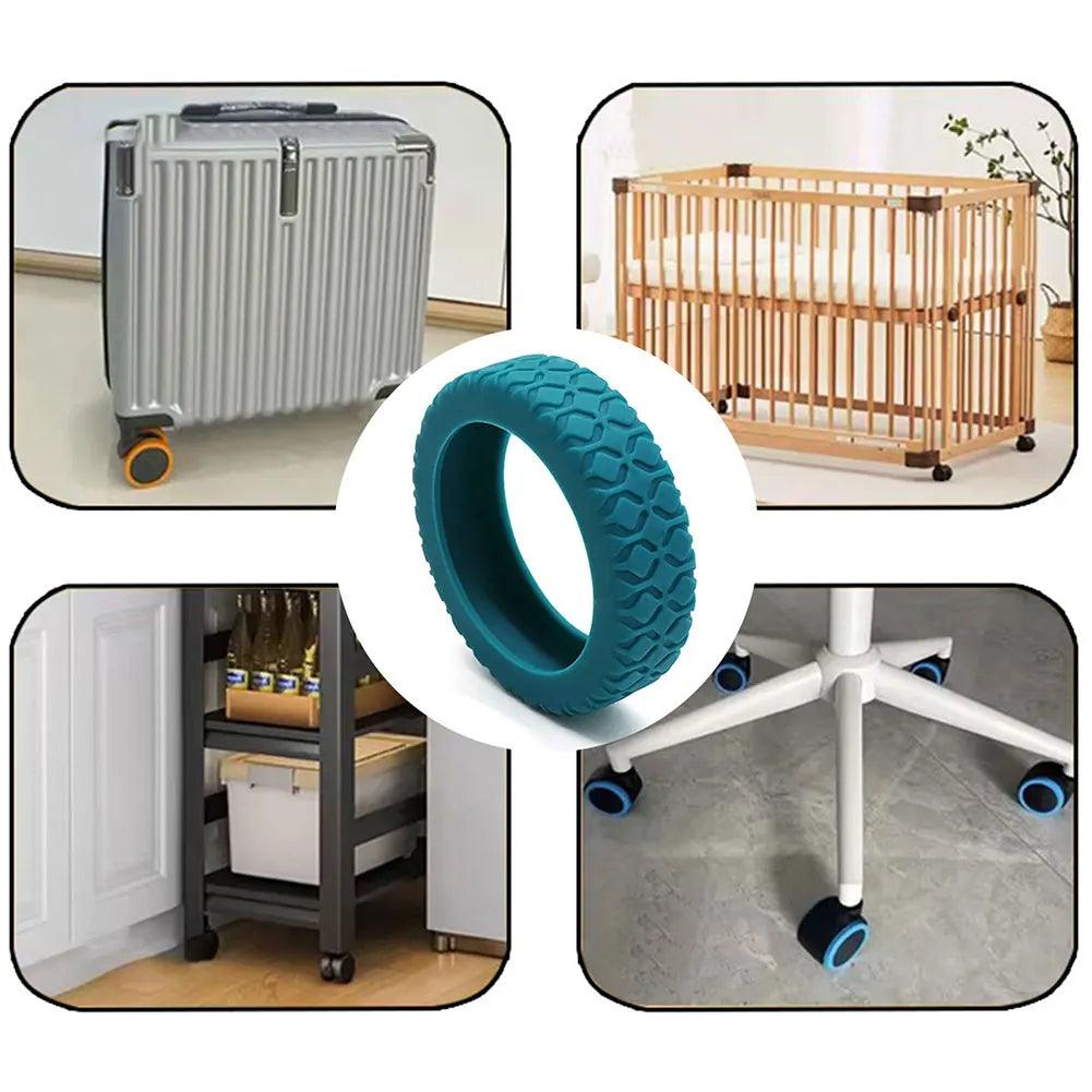 Washable and durable silicone luggage caster covers