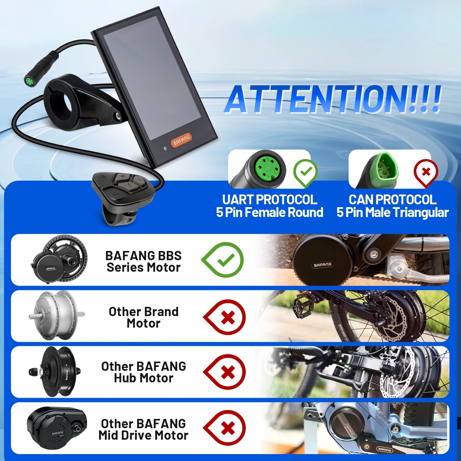 Waterproof Bafang DPC18 display with independent control button unit