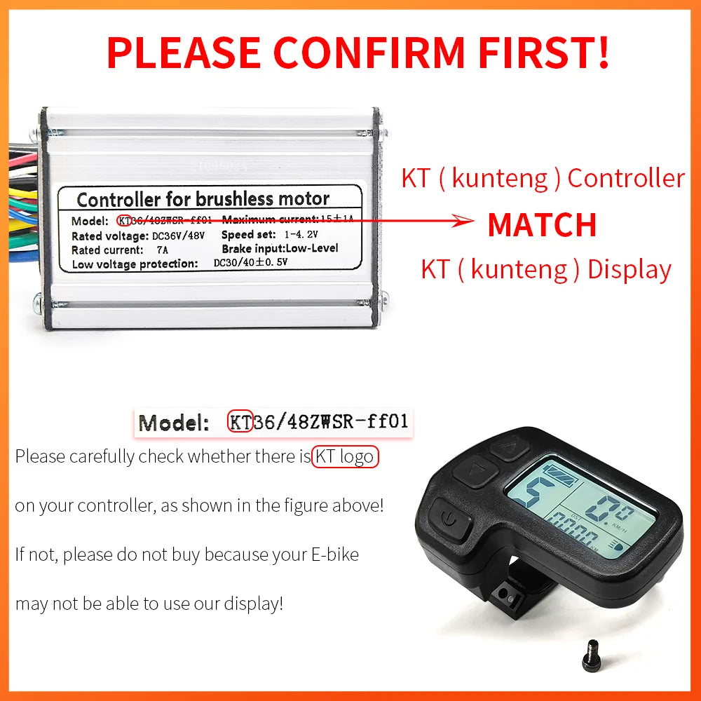 Waterproof LCD display for 24V 36V 48V eBike systems