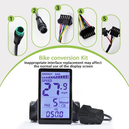 Waterproof M5 control panel for e-bike and scooter.
