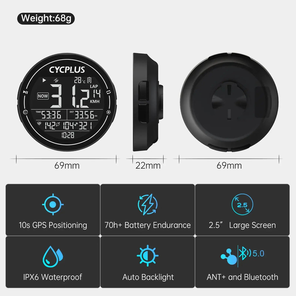 Waterproof cycling computer in rain