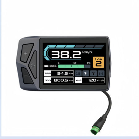 Waterproof electric bike dashboard screen mounted on handlebar