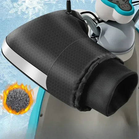 Waterproof motorcycle handlebar mitts for rain and sno