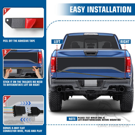 Weatherproof tailgate LED strip light 12V