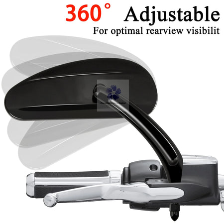 Wide-angle 360-degree adjustable motorcycle mirrors for Harley