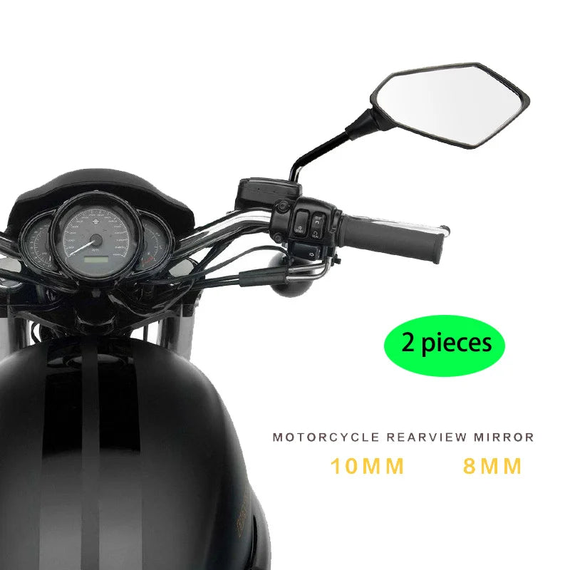 Wide angle convex glass side mirror for electric scooters and e-bikes