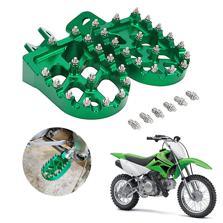 Wide platform dirt bike foot pegs for KX450F 2007-2018 non slip design