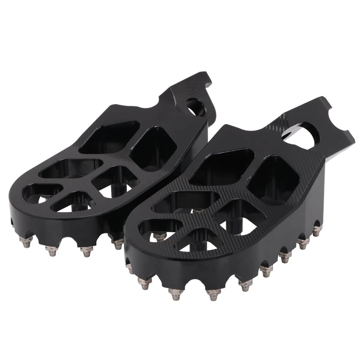 Wide platform dirt bike foot pegs for comfort and balance