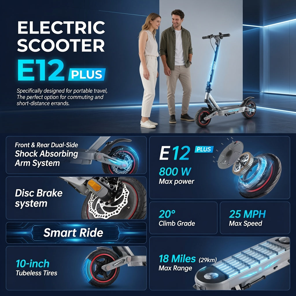 ZWHEEL E12 Plus Off-Road Electric Scooter for Adults