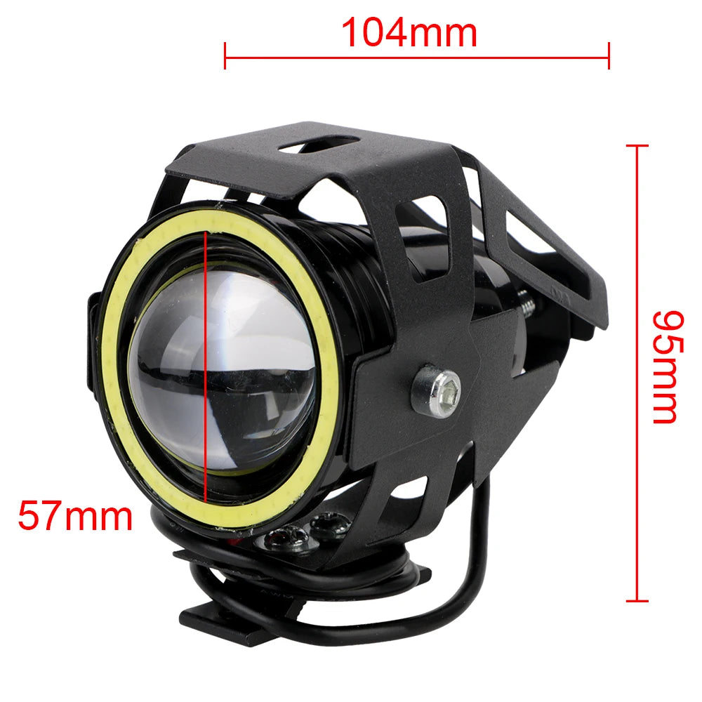 angel eyes bike headlight on motorcycle