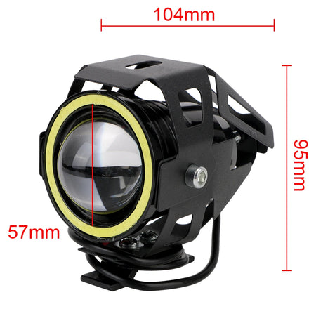 angel eyes bike headlight on motorcycle