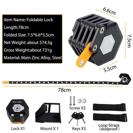 anti theft folding lock for e bike motorcycle