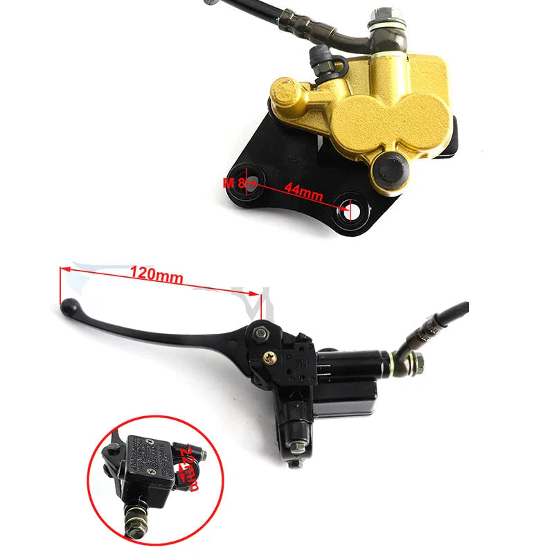 Front and Rear Disc Brake Caliper Kit with Master Cylinder for 50cc-125cc Dirt Pit Bike | Taotao SSR Apollo Transpro flywing
