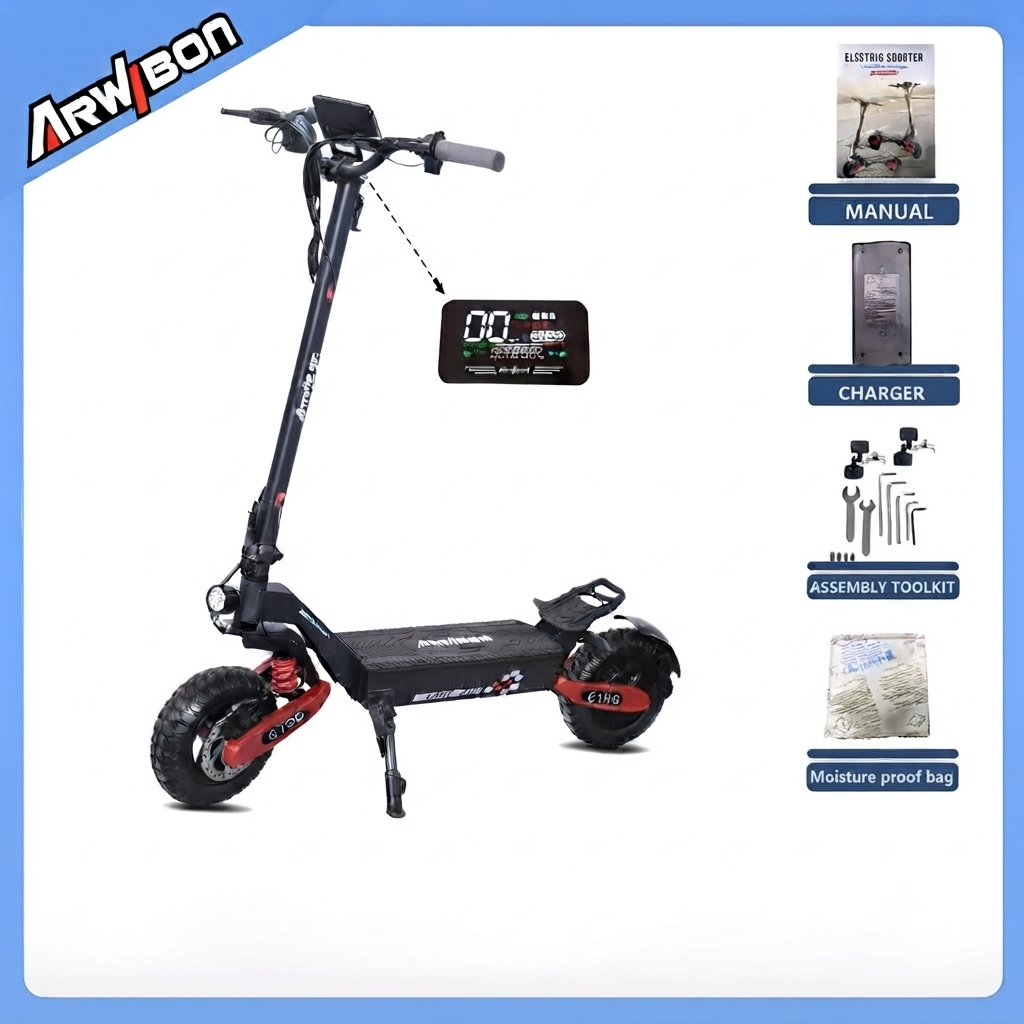 arwibon 1200w electric scooter full side profile view