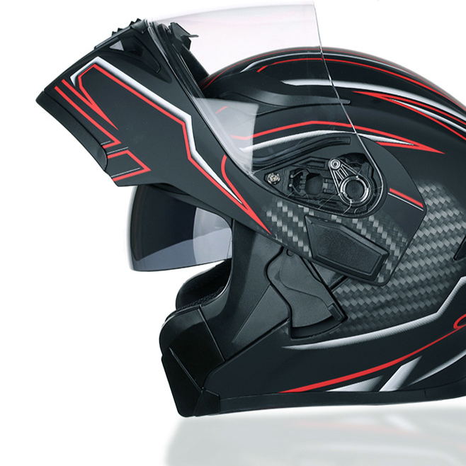 UGNE Carbon Fiber Modular Helmet - DOT Certified Dual-Lens Full-Face & Open-Face Motorcycle Gear