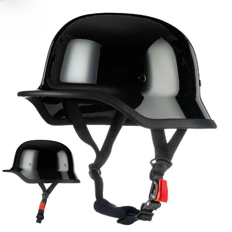 German Style Military Half Helmet – Retro ABS Safety Certified Electric Motorcycle Helmet