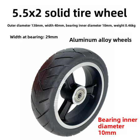 Solid Scooter Wheel with Non Pneumatic Tire and Carbon Fiber Rim