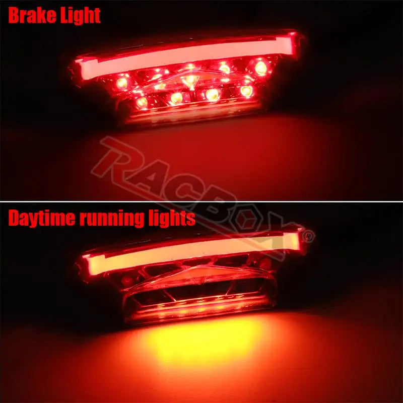   3 Wires LED Motorcycle Tail Brake Light Red Smoke Lens
