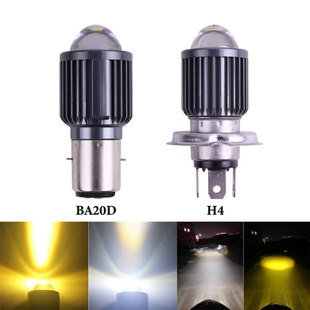   1pcs H4 BA20D Motorcycle Headlight LED Bulbs