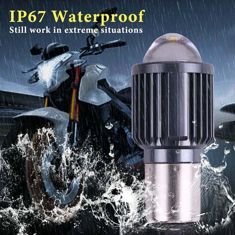   1pcs H4 BA20D Motorcycle Headlight LED Bulbs