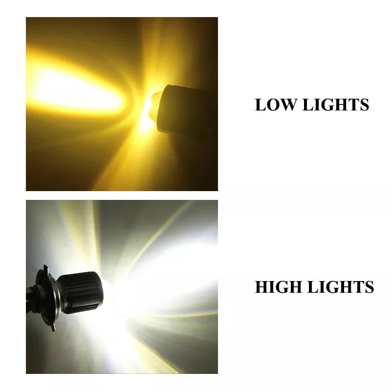   1pcs H4 BA20D Motorcycle Headlight LED Bulbs