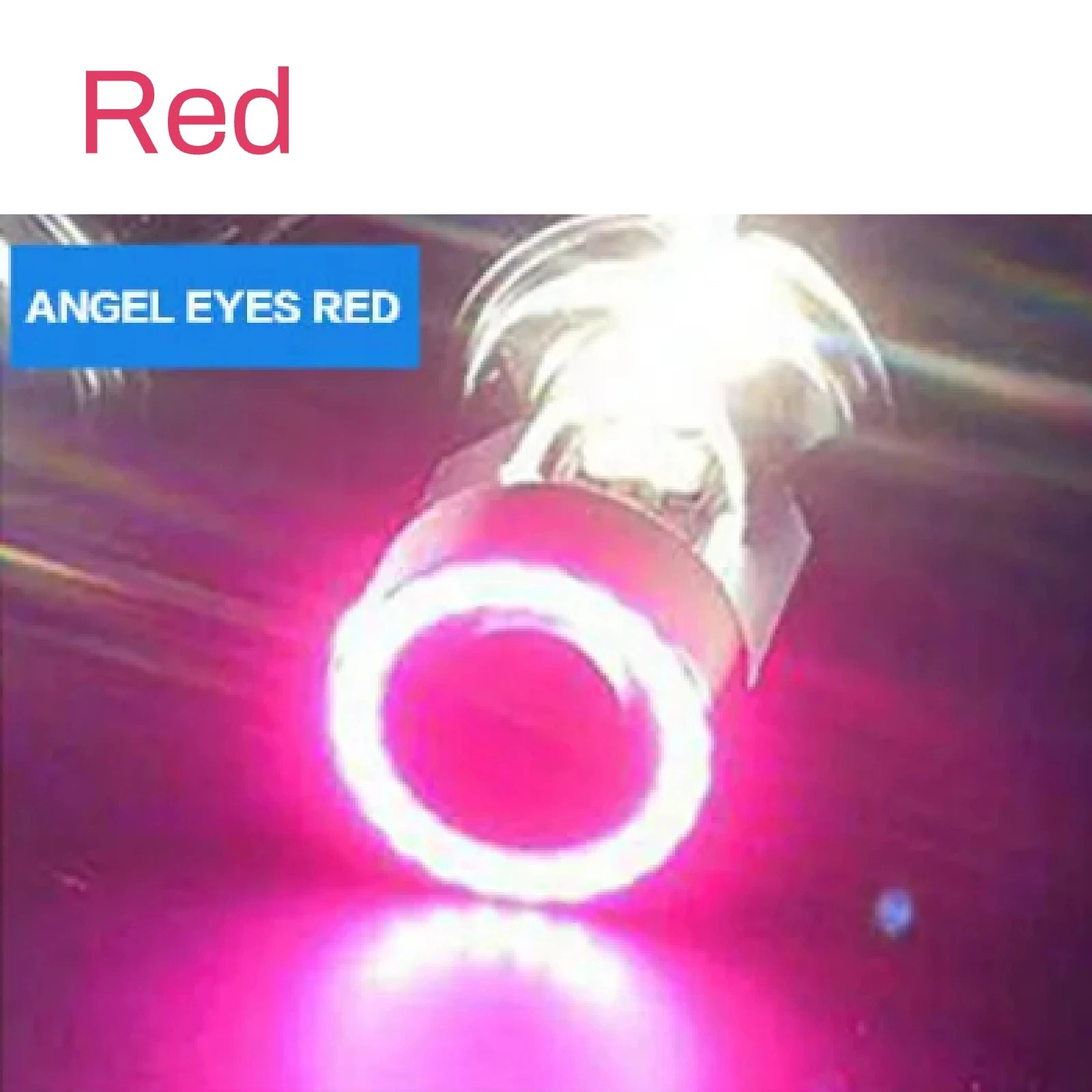   H4 BA20D Blue/Red Angel Eye LED Motorcycle Headlight