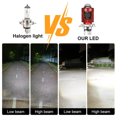   10000LM H4/H6 12V LED Motorcycle Headlight Bulb