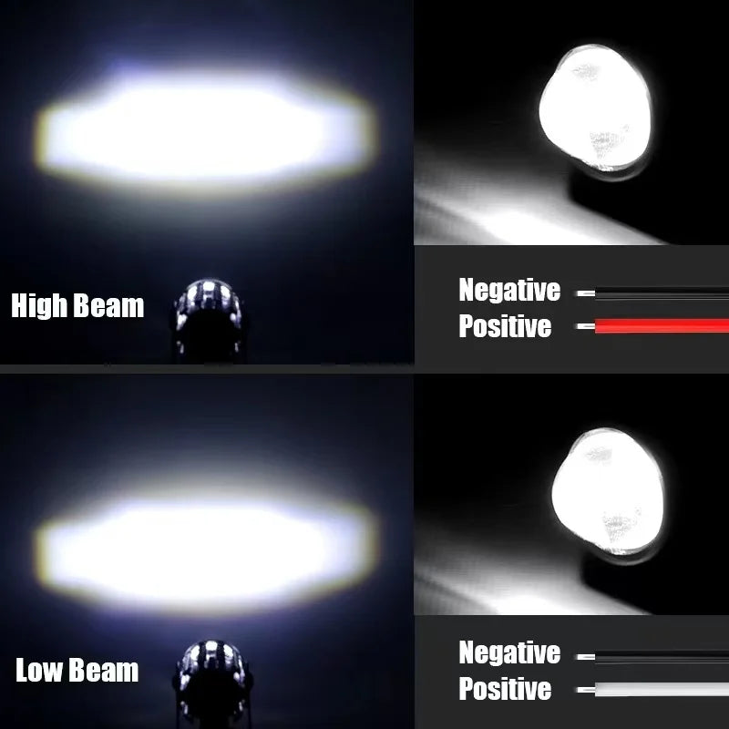   1pc Motorcycle Mini Driving Light Dual Color