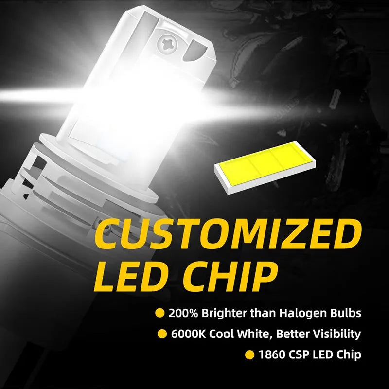   H4 LED Motorcycle Headlight Bulbs Hi Lo Beam