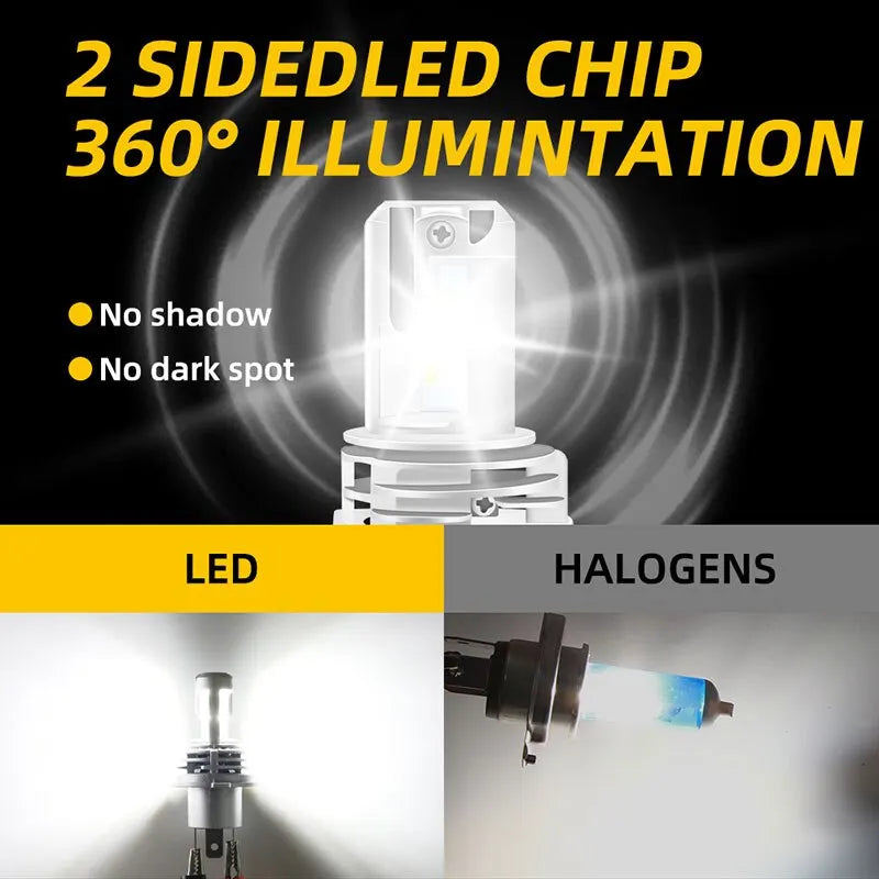   H4 LED Motorcycle Headlight Bulbs Hi Lo Beam