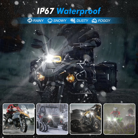   BEVINSEE H4 LED Moto Headlight Bulb 35W 6000LM