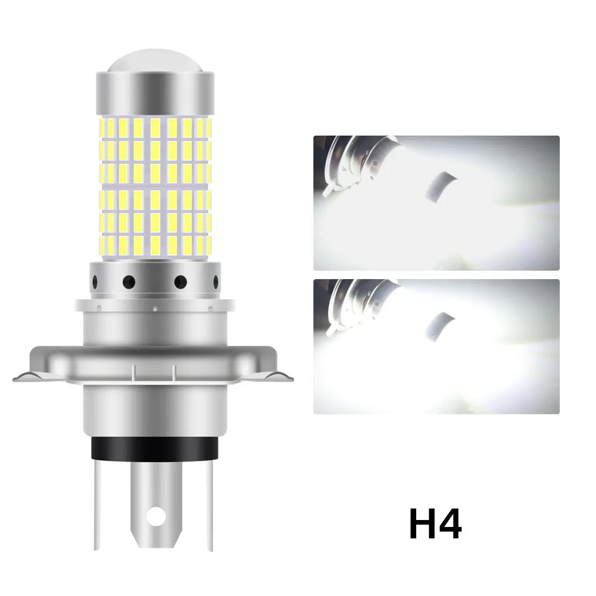   1PCS 144SMD H4 P15D BA20D Motorcycle Headlight Bulbs