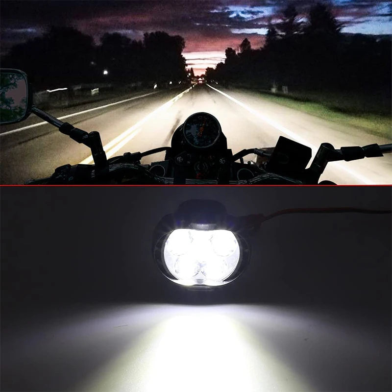   2pcs Motorcycle LED Headlight 12V High Bright Lights