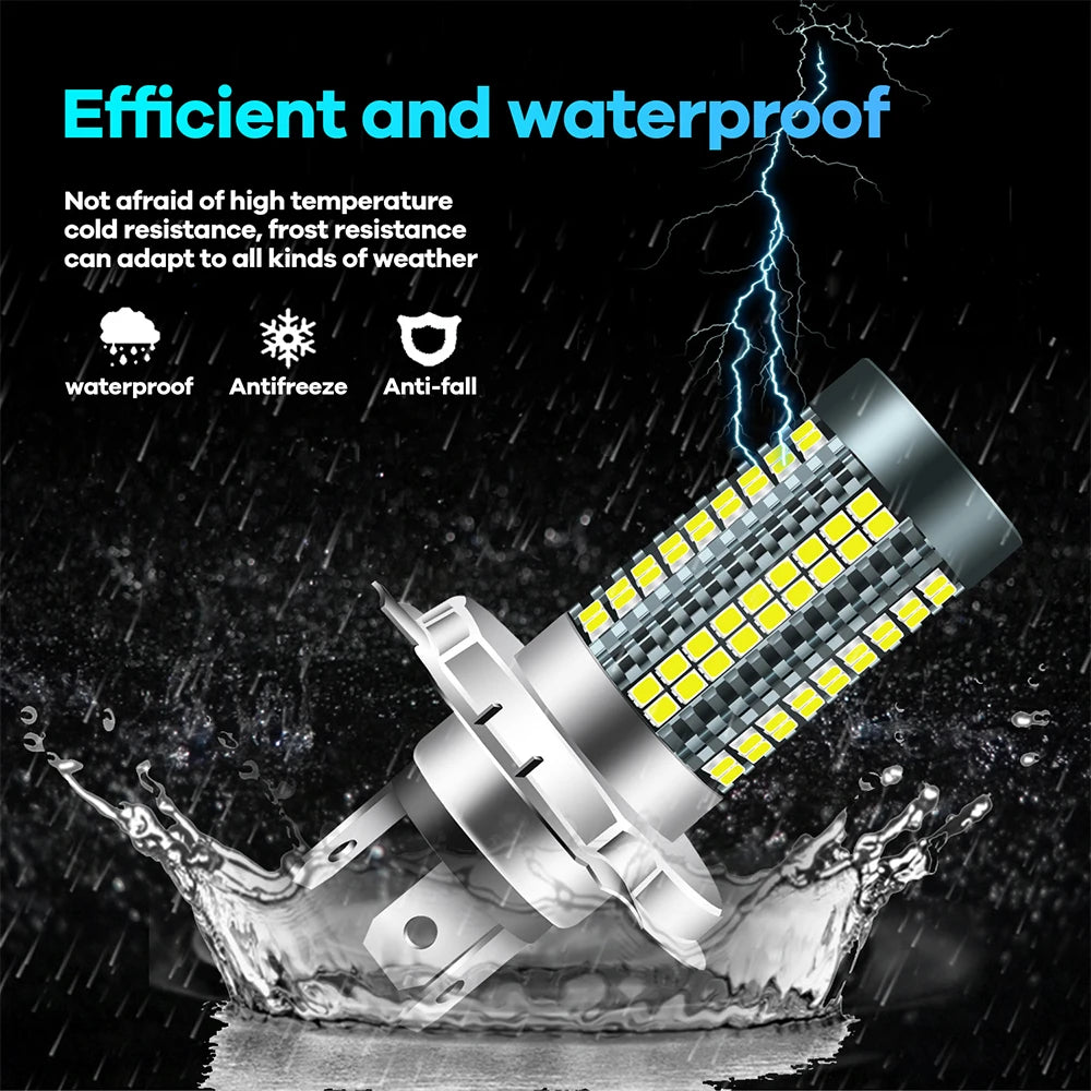   1PC P15D H4 BA20D Moto Headlight Bulbs 126LED White Hi Lo Beam