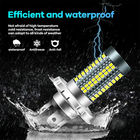   1PC P15D H4 BA20D Moto Headlight Bulbs 126LED White Hi Lo Beam