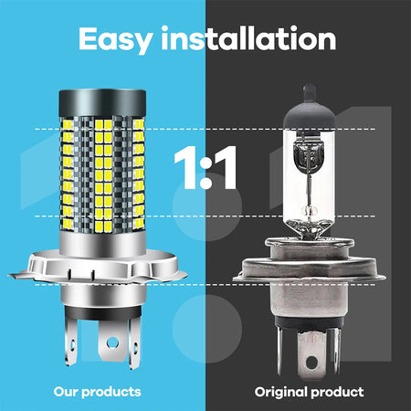   1PC P15D H4 BA20D Moto Headlight Bulbs 126LED White Hi Lo Beam