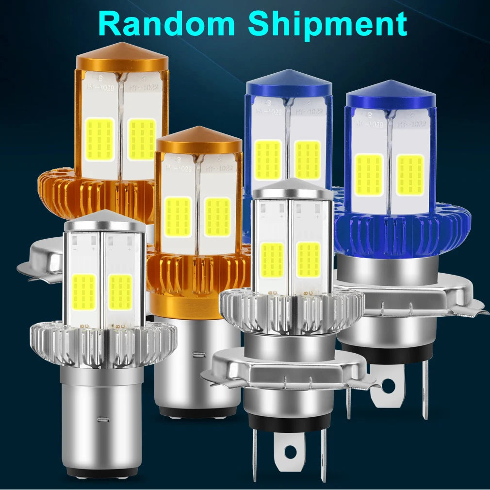   Motorcycle Headlight LED BA20D H6 H4 Bulbs Hi Lo Beam