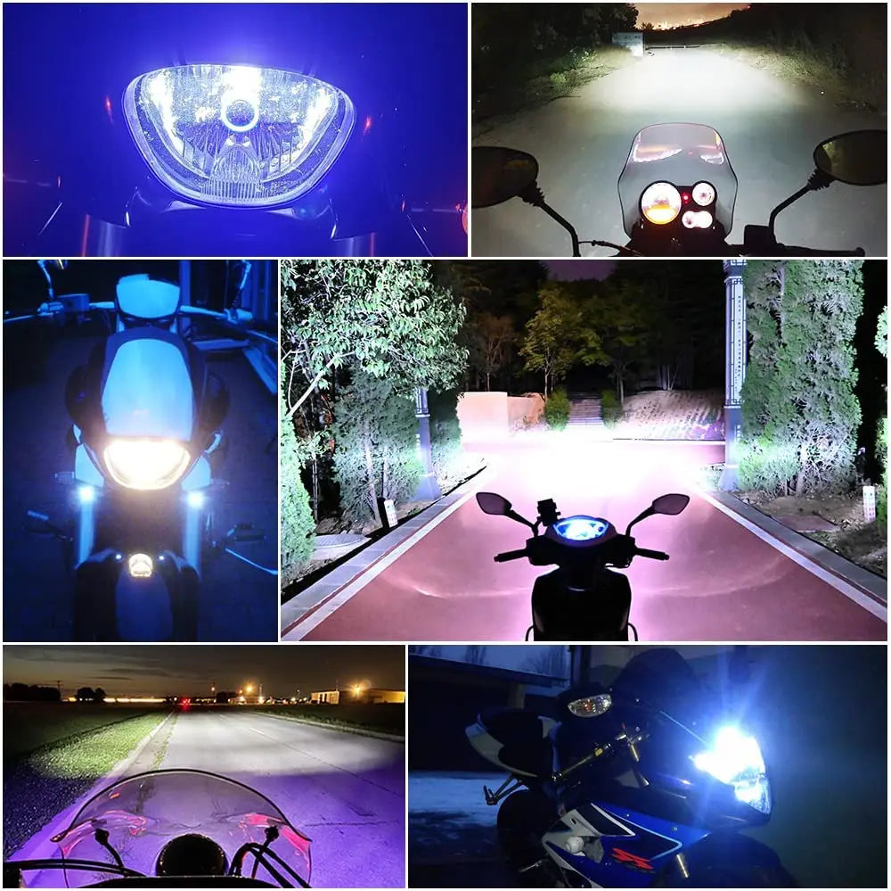   1x Plug&Play Motorcycle Headlight LED H4 with Halo Ring