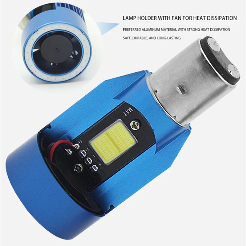   1x Plug&Play Motorcycle Headlight LED H4 with Halo Ring