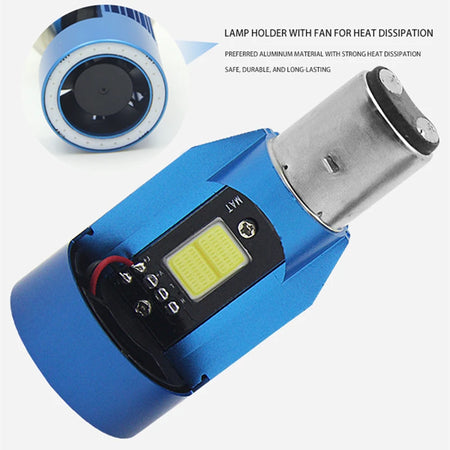   1x Plug&Play Motorcycle Headlight LED H4 with Halo Ring