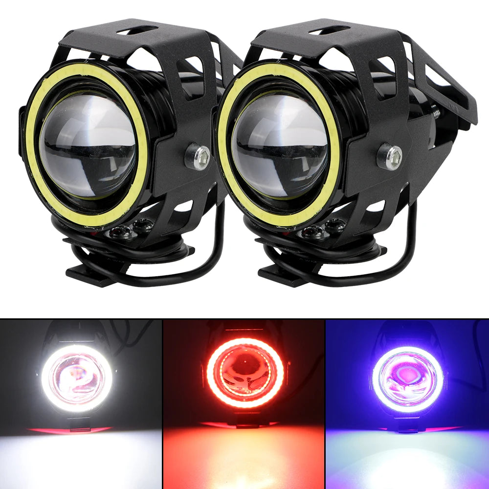   LED Motorcycle Angel Eyes - U7 Headlamp Spotlights