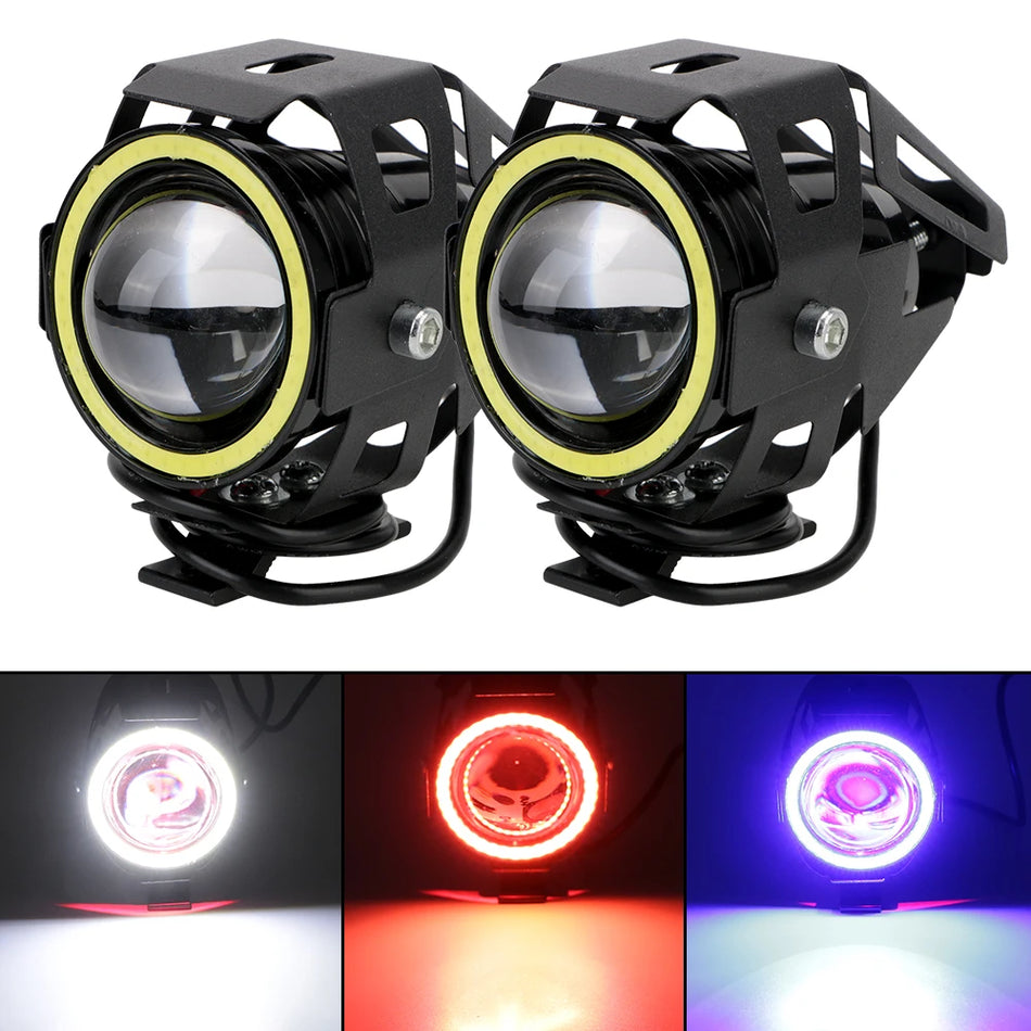   LED Motorcycle Angel Eyes - U7 Headlamp Spotlights