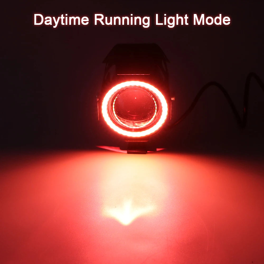   LED Motorcycle Angel Eyes - U7 Headlamp Spotlights