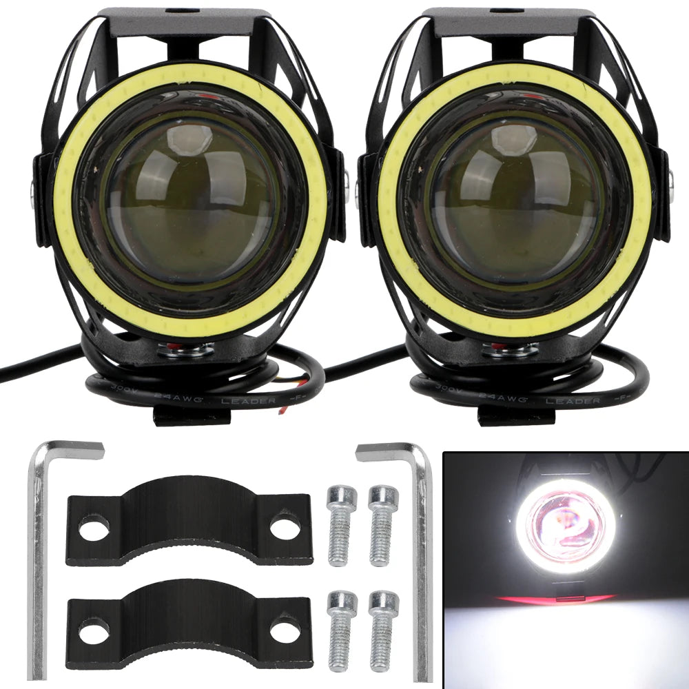   LED Motorcycle Angel Eyes - U7 Headlamp Spotlights