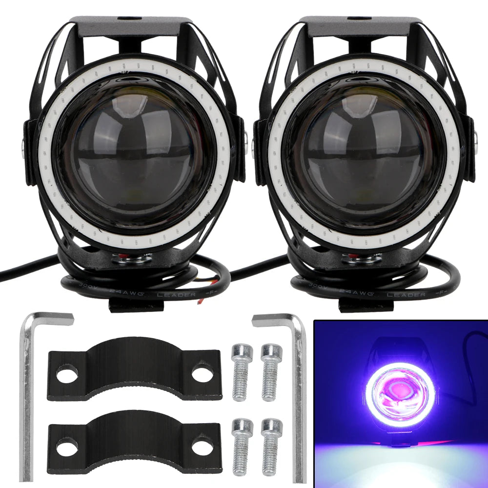   LED Motorcycle Angel Eyes - U7 Headlamp Spotlights