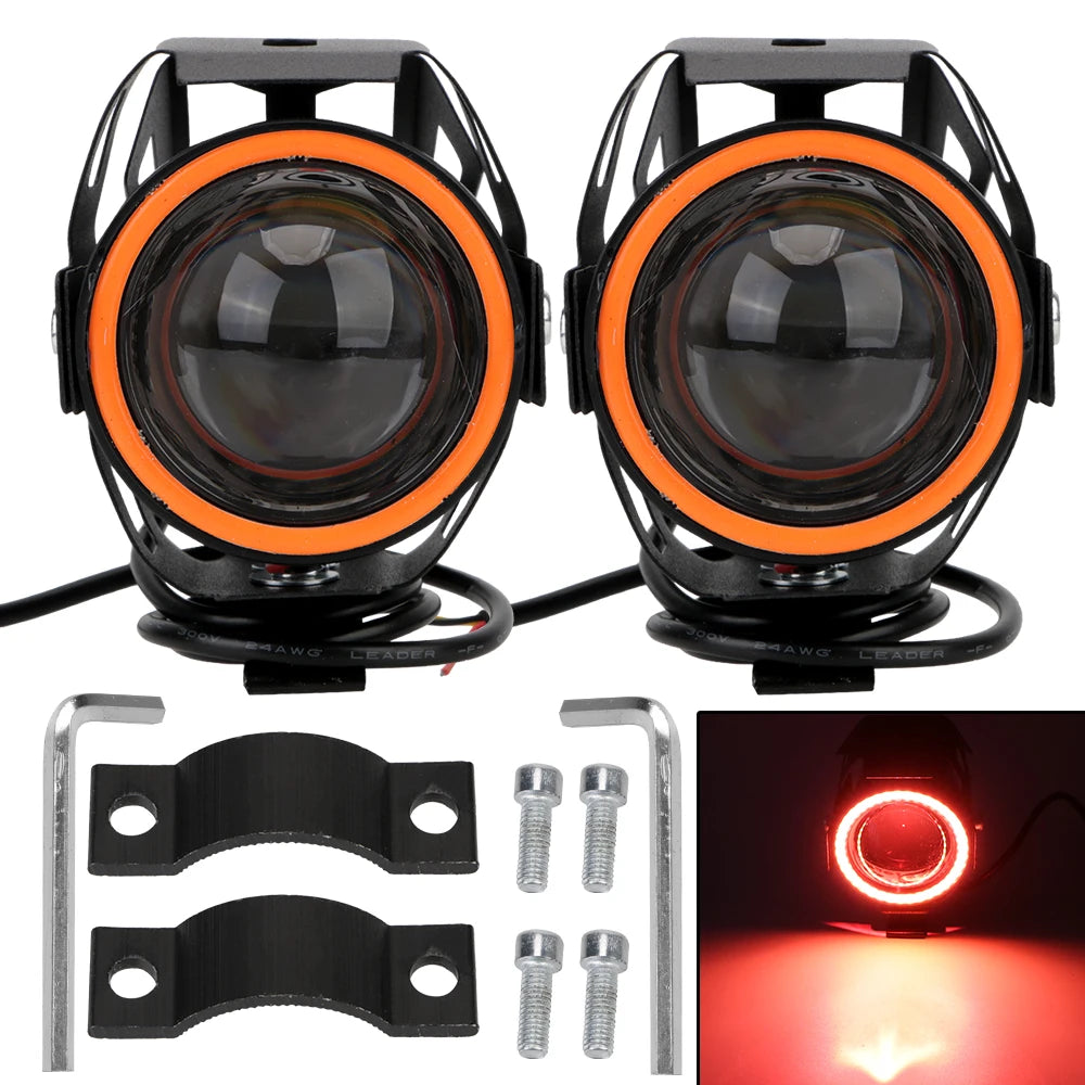   LED Motorcycle Angel Eyes - U7 Headlamp Spotlights