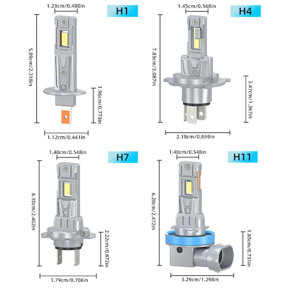   1PC H1 H4 H7 H11 Super Bright Motorcycle LED Headlight Bulb 18000LM